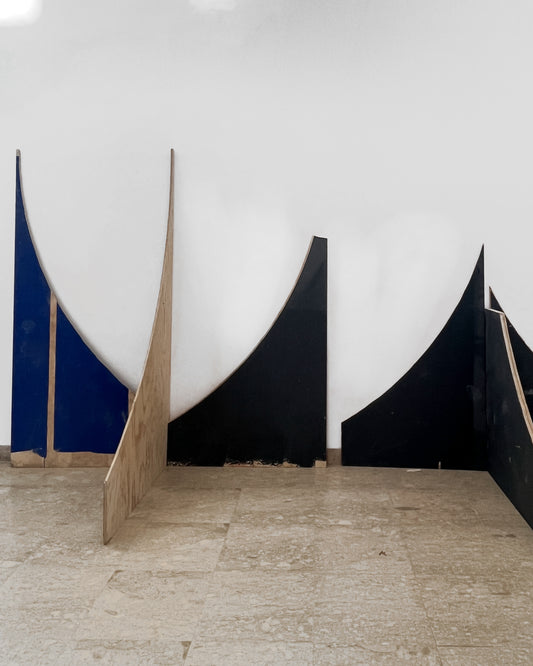 USED UP | Chilean Pavilion | Black and Blue Plywood Panels, 1.3.4c
